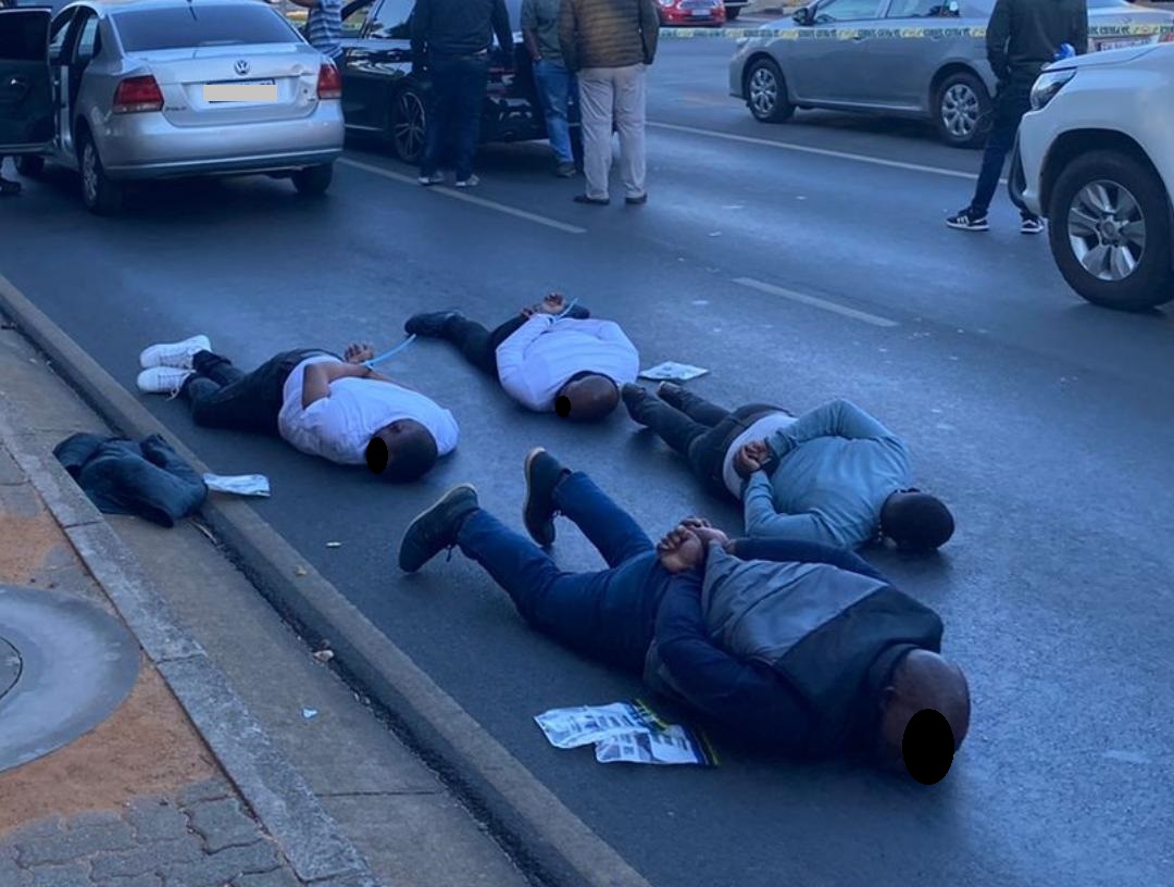 Police arrested four suspects who were for unlicensed firearms and driving a car suspected to be stolen - Gauteng